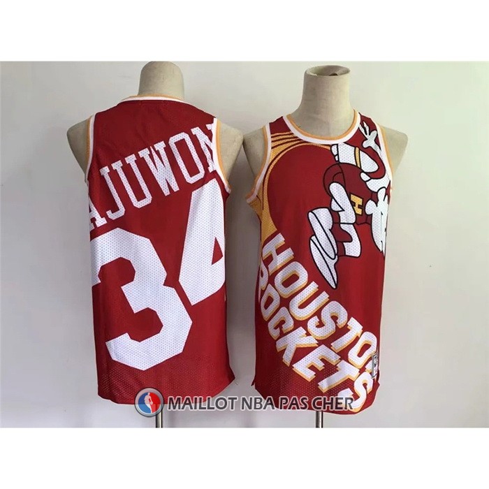 Maillot Houston Rockets Hakeem Olajuwon Mitchell & Ness Big Face Rouge